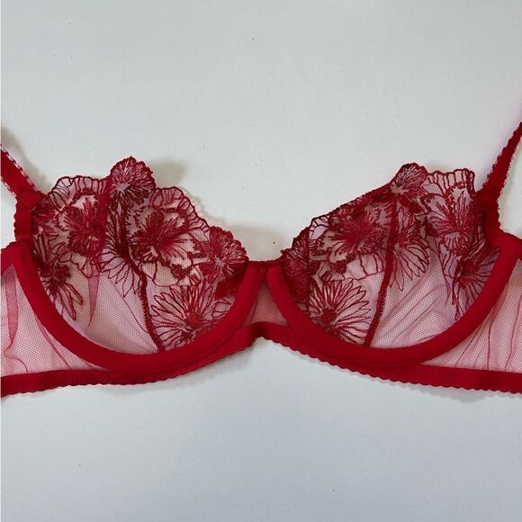 Agent Provocateur Jayce Plunge Underwired Bra Red NWOT 34C - Picture 11 of 11